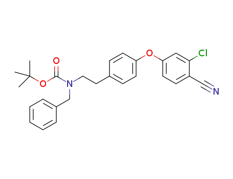 Molecular Structure of 676494-22-7 (Carbamic acid,
[2-[4-(3-chloro-4-cyanophenoxy)phenyl]ethyl](phenylmethyl)-,
1,1-dimethylethyl ester)