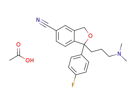 Molecular Structure of 500733-84-6 (5-Isobenzofurancarbonitrile,
1-[3-(dimethylamino)propyl]-1-(4-fluorophenyl)-1,3-dihydro-,
monoacetate)