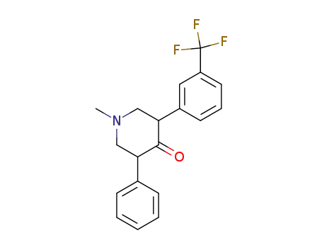 Molecular Structure of 62290-75-9 (4-Piperidinone, 1-methyl-3-phenyl-5-[3-(trifluoromethyl)phenyl]-)