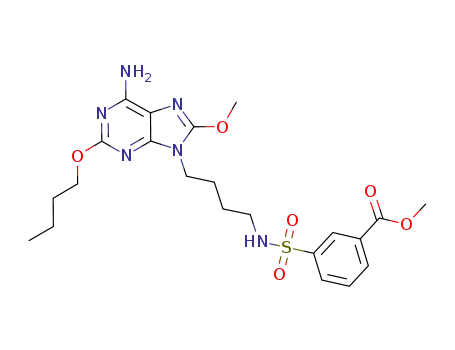 2-butoxy-8-methoxy-9-[4-(3-methoxycarbonylbenzenesulfonamide)butyl]adenine