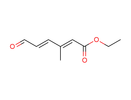 Molecular Structure of 35482-69-0 (2,4-Hexadienoic acid, 3-methyl-6-oxo-, ethyl ester, (2E,4E)-)