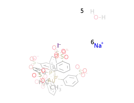 [cis-Me2Au(3,3',3''-phosphinidynetris(benzenesulfonic acid) trisodium salt)2]I*5H2O