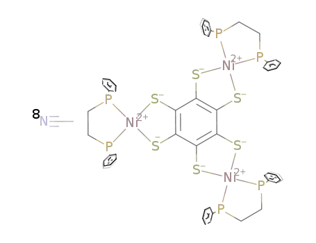 [((Ph2PCH2CH2PPh2)Ni)3(hexathiolatobenzene)]*8CH3CN