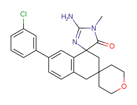2-amino-7''-(3-chlorophenyl)-1-methyl-2',3',5',6'-tetrahydro-3'',4''-dihydro-2''H-dispiro[imidazol-4,1''-naphthalen-3'',4'-pyran]-5(1H)-one