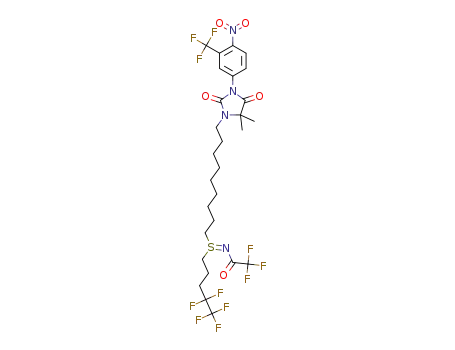 N-[(1Z)-(9-{5,5-dimethyl-3-[4-nitro-3-(trifluoromethyl)phenyl]-2,4-dioxoimidazolidin-1-yl}nonyl)(4,4,5,5,5-pentafluoropentyl)-λ4-sulphanylidene]-2,2,2-trifluoroacetamide