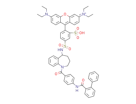 5-(N-(1-(4-([1,1′-biphenyl]-2-ylcarboxamido)benzoyl)-2,3,4,5-tetrahydro-1H-benzo[b]azepin-5-yl)sulfamoyl)-2-(6-(diethylamino)-3-(di ethyliminio)-3H-xanthen-9-yl )-benzenesulfonate