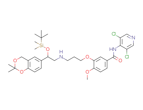 3-(3-(2-(tert-butyldimethylsilyloxy)-2-(2,2-dimethyl-4H-benzo[d][1,3]dioxin-6-yl)ethylamino)propoxy)-N-(3,5-dichloropyridin-4-yl)-4-methoxybenzamide