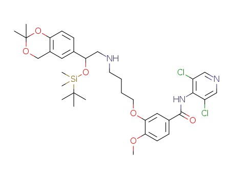 3-(4-(2-(tert-butyldimethylsilyloxy)-2-(2,2-dimethyl-4H-benzo[d][1,3]dioxin-6-yl)ethylamino)butoxy)-N-(3,5-dichloropyridin-4-yl)-4-methoxybenzamide