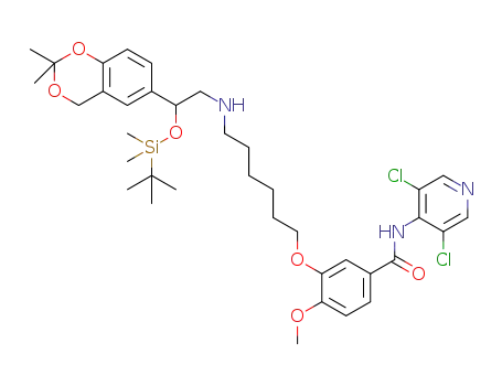 3-(6-(2-(tert-butyldimethylsilyloxy)-2-(2,2-dimethyl-4H-benzo[d][1,3]dioxin-6-yl)ethylamino)hexyloxy)-N-(3,5-dichloropyridin-4-yl)-4-methoxybenzamide