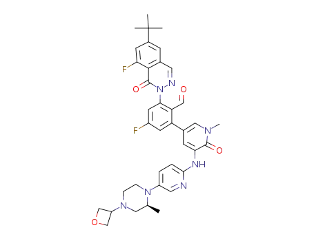 (S)-2-(6-tert-butyl-8-fluoro-1-oxophthalazin-2(1H)-yl)-4-fluoro-6-(1-methyl-5-(5-(2-methyl-4-(oxetan-3-yl)piperazin-1-yl)pyridin-2-ylamino)-6-oxo-1,6-dihydropyridin-3-yl)benzaldehyde