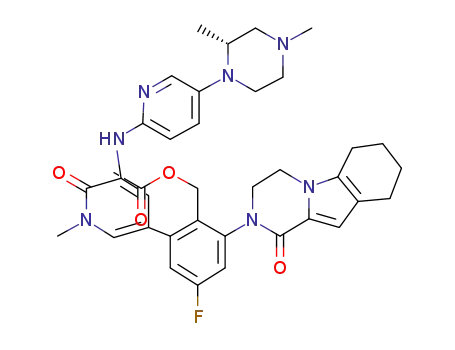 (R)-2-(5-((5-(2,4-dimethylpiperazin-1-yl)pyridin-2-yl)amino)-1-methyl-6-oxo-1,6-dihydropyridin-3-yl)-4-fluoro-6-(1-oxo-3,4,6,7,8,9-hexahydropyrazino[1,2-a]indol-2(1H)-yl)benzyl acetate