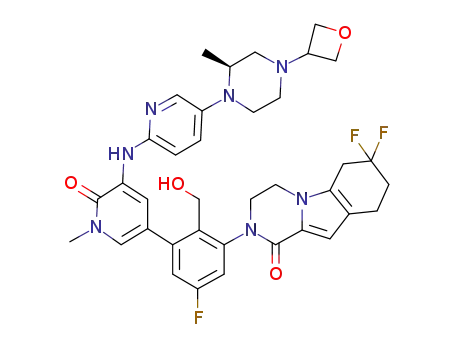 (S)-7,7-difluoro-2-(5-fluoro-2-(hydroxymethyl)-3-(1-methyl-5-(5-(2-methyl-4-(oxetan-3-yl)piperazin-1-yl)pyridin-2-ylamino)-6-oxo-1,6-dihydropyridin-3-yl)phenyl)-3,4,6,7,8,9-hexahydropyrazino[1,2-a]indol-1(2H)-one