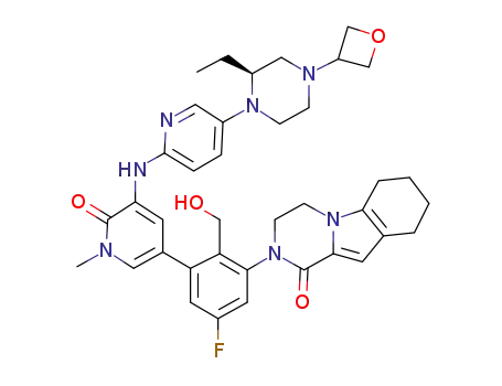 (S)-2-(3-(5-(5-(2-ethyl-4-(oxetan-3-yl)piperazin-1-yl)pyridin-2-ylamino)-1-methyl-6-oxo-1,6-dihydropyridin-3-yl)-5-fluoro-2-(hydroxymethyl)phenyl)-3,4,6,7,8,9-hexahydropyrazino[1,2-a]indol-1(2H)-one