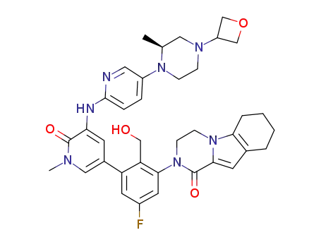 (S)-2-(5-fluoro-2-(hydroxymethyl)-3-(1-methyl-5-(5-(2-methyl-4-(oxetan-3-yl)piperazin-1-yl)pyridin-2-ylamino)-6-oxo-1,6-dihydropyridin-3-yl)phenyl)-3,4,6,7,8,9-hexahydropyrazino[1,2-a]indol-1(2H)-one