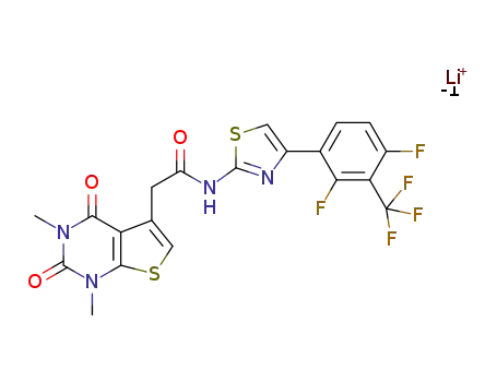 lithium N-{4-[2,4-difluoro-3-(trifluoromethyl)phenyl]-1,3-thiazol-2-yl}-2-(1,3-dimethyl-2,4-dioxo-1,2,3,4-tetrahydrothieno[2,3-d]pyrimidin-5-yl)acetamide