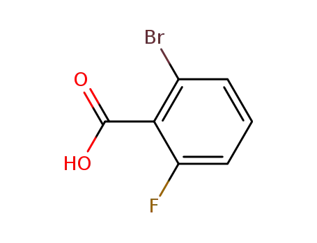 Molecular Structure of 2252-37-1 (2-Bromo-6-fluorobenzoic acid)