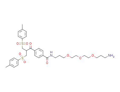 N-(3-(2-(2-(3-aminopropoxy)ethoxy)ethoxy)propyl)-4-(3-tosyl-2-(tosylmethyl)propanoyl)benzamide