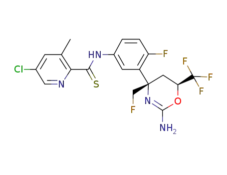 N-(3-((4S,6S)-2-amino-4-(fluoromethyl)-6-(trifluoromethyl)-5,6-dihydro-4H-1,3-oxazin-4-yl)-4-fluorophenyl)-5-chloro-3-methylpyridine-2-carbothioamide
