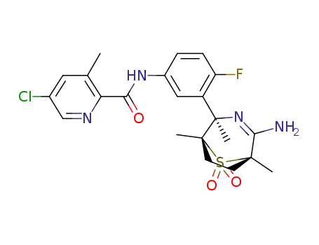N-(3-((1S,2R,5R)-4-amino-1,2,5-trimethyl-8,8-dioxido-8-thia-3-azabicyclo[3.2.1]oct-3-en-2-yl)-4-fluorophenyl)-5-chloro-3-methyl-2-pyridinecarboxamide