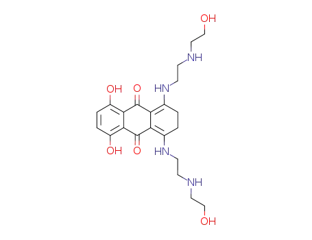 Molecular Structure of 70476-74-3 (9,10-Anthracenedione,
2,3-dihydro-5,8-dihydroxy-1,4-bis[[2-[(2-hydroxyethyl)amino]ethyl]amino]
-)