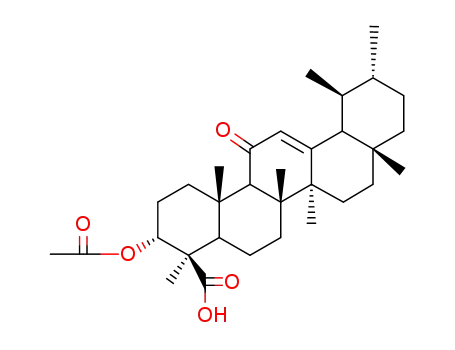 Molecular Structure of 67416-61-9 (Urs-12-en-23-oic acid,3-(acetyloxy)-11-oxo-, (3a,4b)-)