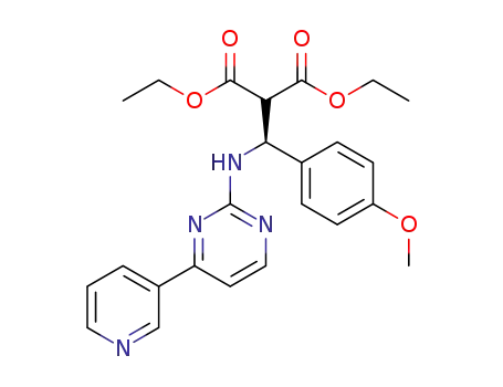 (+)-diethyl ((4-methoxyphenyl)-2-((4-(pyridin-3-yl)pyrimidin-2-yl)amino)-methyl)malonate
