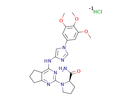 (R)-1-(4-((1-(3,4,5-trimethoxyphenyl)-1H-imidazol-4-yl)amino)-6,7-dihydro-5H-cyclopenta[d]pyrimidin-2-yl)pyrrolidine-2-carboxamide hydrochloride