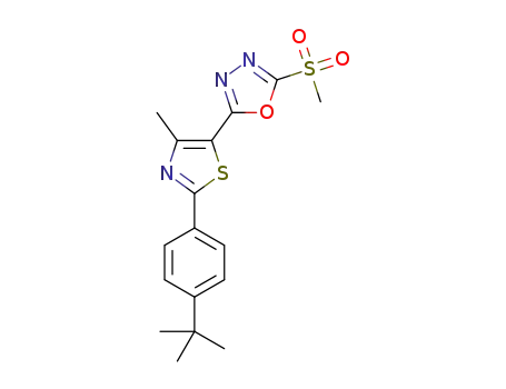 2-(2-(4-(tert-butyl)phenyl)-4-methylthiazol-5-yl)-5-(methylsulfonyl)-1,3,4-oxadiazole