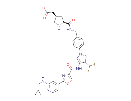 [(3R,5S)-5-[[4-[4-[[2-[2-(cyclopropylmethylamino)-4-pyridyl]oxazole-4-carbonyl]amino]-3-(difluoromethyl)pyrazol-1-yl]phenyl]methylcarbamoyl]pyrrolidin-3-yl]acetate