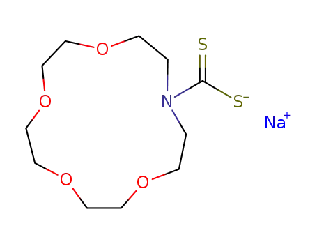 Molecular Structure of 128093-17-4 (1,4,7,10-Tetraoxa-13-azacyclopentadecane-13-carbodithioic acid,
sodium salt)