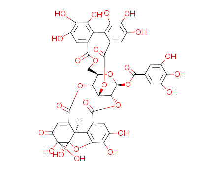 Molecular Structure of 81905-83-1 (â-D-Glucopyranose,cyclic 3,6-(4,4',5,5',6,6'-hexahydroxy[1,1'-biphenyl]- 2,2'-dicarboxylate) cyclic 2f9:4f1-(3,4,4a,9b-tetrahydro-4,4,4a,6,7- pentahydroxy-3-oxo-1,9- dibenzofurandicarboxylate) 1-(3,4,5-trihydroxybenzoate),stereoisomer )
