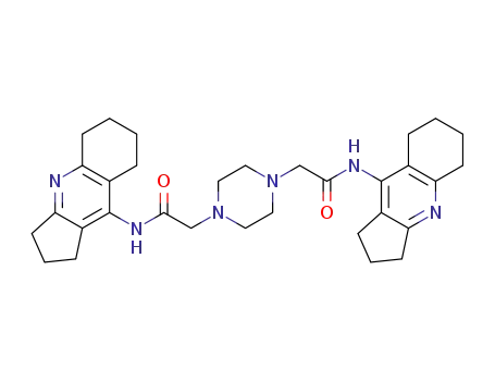 N-(2,3,5,6,7,8-hexahydro-1H-cyclopenta[b]quinolin-9-yl)-2-{4-[(2,3,5,6,7,8-hexahydro-1H-cyclopenta[b]quinolin-9-ylcarbamoyl)methyl]piperazin-1-yl}acetamide
