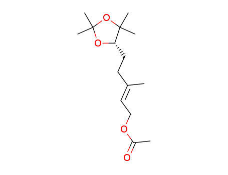 Essigsaeure-<(6S,2E)-6,7-isopropylidendioxy-3,7-dimethyl-2-octen-1-yl>ester