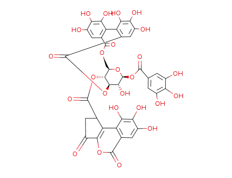 Molecular Structure of 132185-49-0 (b-D-Glucopyranose, cyclic3,6-(4,4',5,5',6,6'-hexahydroxy[1,1'-biphenyl]-2,2'-dicarboxylate)4-(1,2,3,5-tetrahydro-7,8,9-trihydroxy-3,5-dioxocyclopenta[c][2]benzopyran-1-carboxylate)1-(3,4,5-trihydroxybenzoate) (9CI))