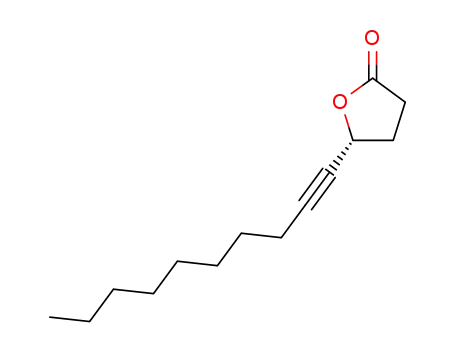 Molecular Structure of 72151-69-0 (2(3H)-Furanone, 5-(1-decynyl)dihydro-, (R)-)