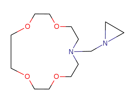 Molecular Structure of 91043-71-9 (1,4,7,10-Tetraoxa-13-azacyclopentadecane, 13-(1-aziridinylmethyl)-)