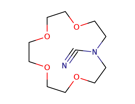 Molecular Structure of 80900-27-2 (1,4,7,10-Tetraoxa-13-azacyclopentadecane-13-carbonitrile)