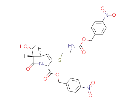 p-nitrobenzyl (3S,5S,6S)-2-<<2-<<<(p-nitrobenzyl)oxy>carbonyl>amino>ethyl>thio>-6-<(R)-1-hydroxyethyl>carbapen-1-em-3-carboxylate