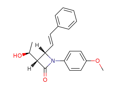 <3S,4S(E)>-3-<1(S)-hydroxyethyl>-1-(4-methoxyphenyl)-4-(2-phenylethenyl)-2-azetidinone