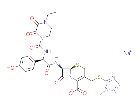 5-Thia-1-azabicyclo[4.2.0]oct-2-ene-2-carboxylicacid,7-[[(2R)-2-[[(4-ethyl-2,3-dioxo-1-piperazinyl)carbonyl]amino]-2-(4-hydroxyphenyl)acetyl]amino]-3-[[(1-methyl-1H-tetrazol-5-yl)thio]methyl]-8-oxo-,s