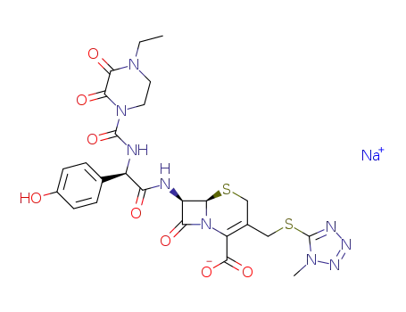 5-Thia-1-azabicyclo[4.2.0]oct-2-ene-2-carboxylicacid,7-[[(2R)-2-[[(4-ethyl-2,3-dioxo-1-piperazinyl)carbonyl]amino]-2-(4-hydroxyphenyl)acetyl]amino]-3-[[(1-methyl-1H-tetrazol-5-yl)thio]methyl]-8-oxo-,s