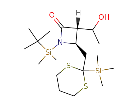 (3S,4R)-1-(tert-Butyl-dimethyl-silanyl)-3-(1-hydroxy-ethyl)-4-(2-trimethylsilanyl-[1,3]dithian-2-ylmethyl)-azetidin-2-one
