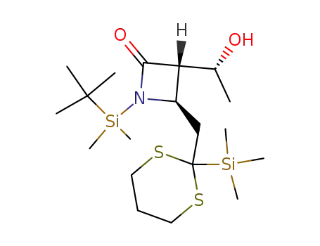 (3S,4R)-1-(tert-Butyl-dimethyl-silanyl)-3-((R)-1-hydroxy-ethyl)-4-(2-trimethylsilanyl-[1,3]dithian-2-ylmethyl)-azetidin-2-one
