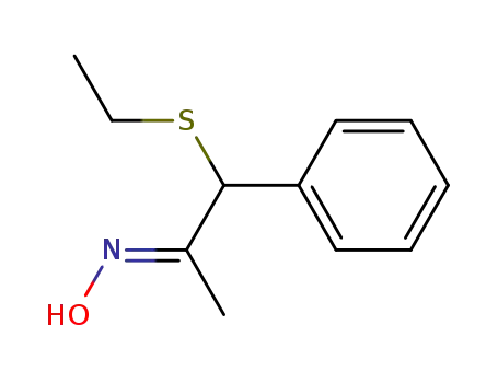 Molecular Structure of 96301-74-5 (2-Propanone, 1-(ethylthio)-1-phenyl-, oxime, (E)-)