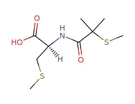 Molecular Structure of 74407-28-6 (S-methyl-N-[2-methyl-2-(methylsulfanyl)propanoyl]-L-cysteine)