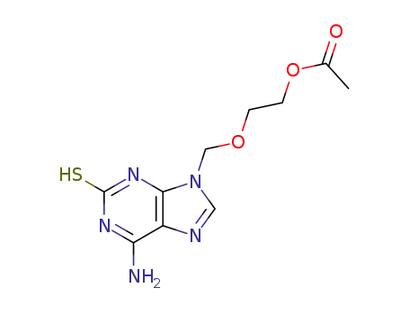 Molecular Structure of 116457-82-0 (2H-Purine-2-thione,
9-[[2-(acetyloxy)ethoxy]methyl]-6-amino-1,9-dihydro-)