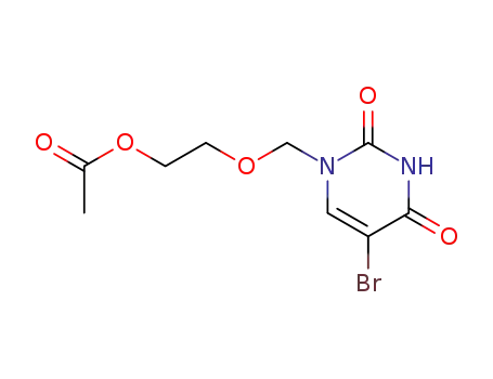 Molecular Structure of 78692-73-6 (2,4(1H,3H)-Pyrimidinedione, 1-[[2-(acetyloxy)ethoxy]methyl]-5-bromo-)