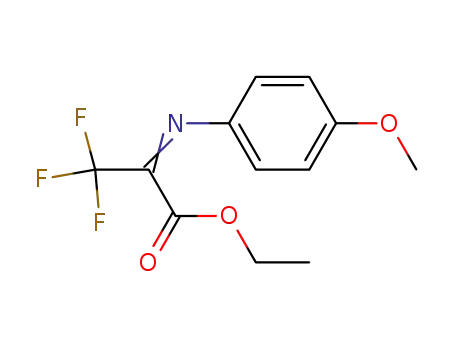 Molecular Structure of 144008-12-8 (Propanoic acid, 3,3,3-trifluoro-2-[(4-methoxyphenyl)imino]-, ethyl ester)