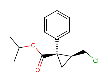 Molecular Structure of 105310-51-8 (Cyclopropanecarboxylic acid, 2-(chloromethyl)-1-phenyl-, 1-methylethyl
ester, cis-)