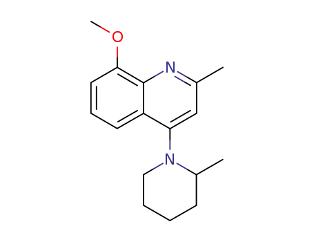 Molecular Structure of 87602-61-7 (Quinoline, 8-methoxy-2-methyl-4-(2-methylpiperidino)-)